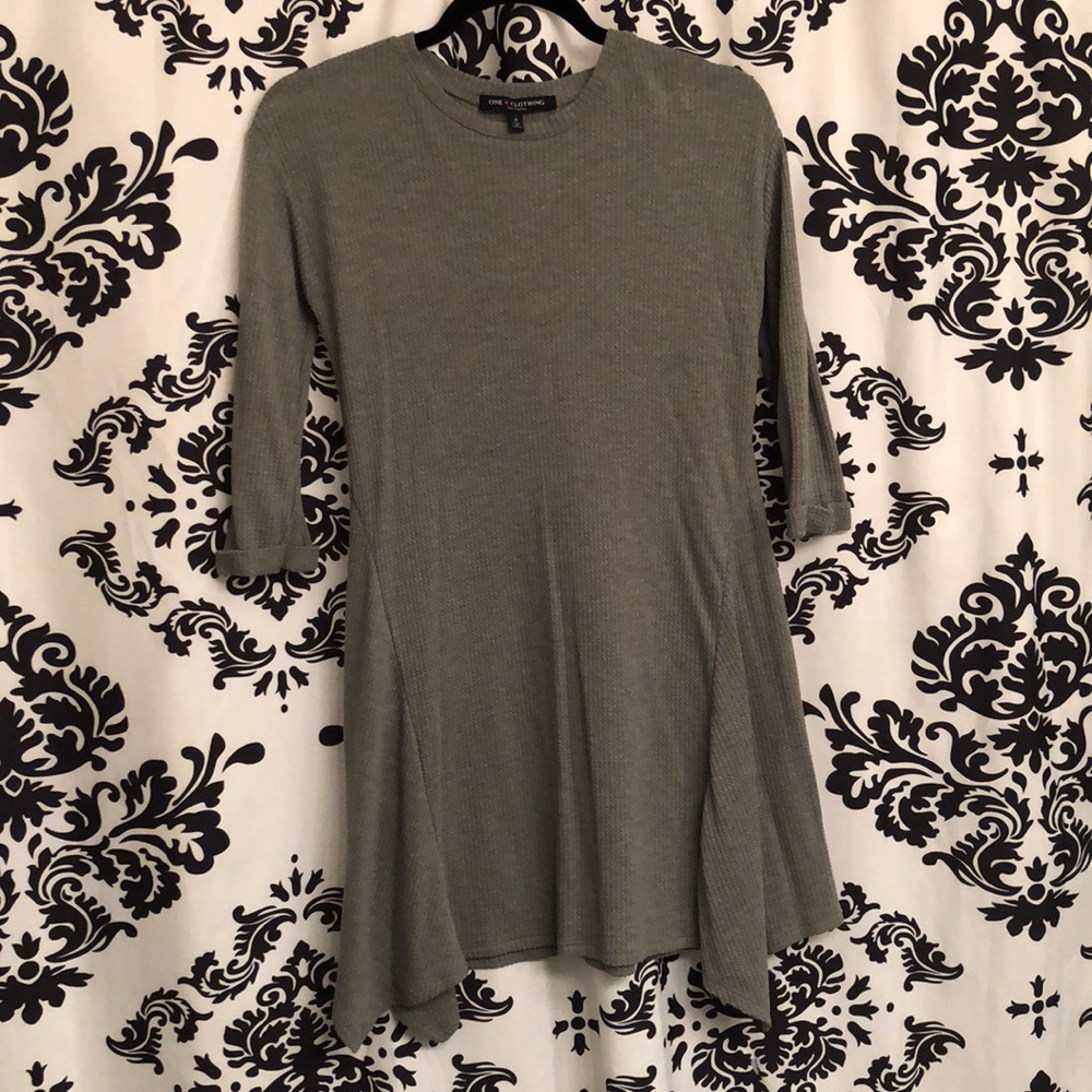 One clothing casual army green colored dress